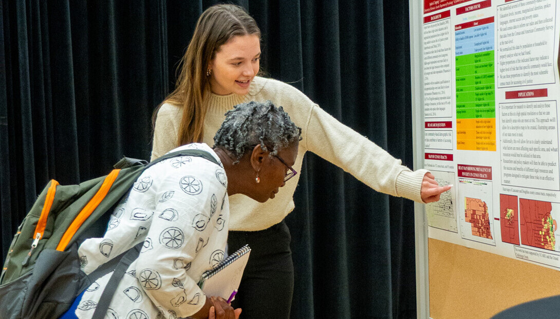 A student presents research at 2025 Student Research Days.