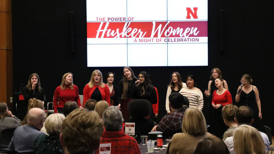 Students perform during the Power of Husker Women event. 