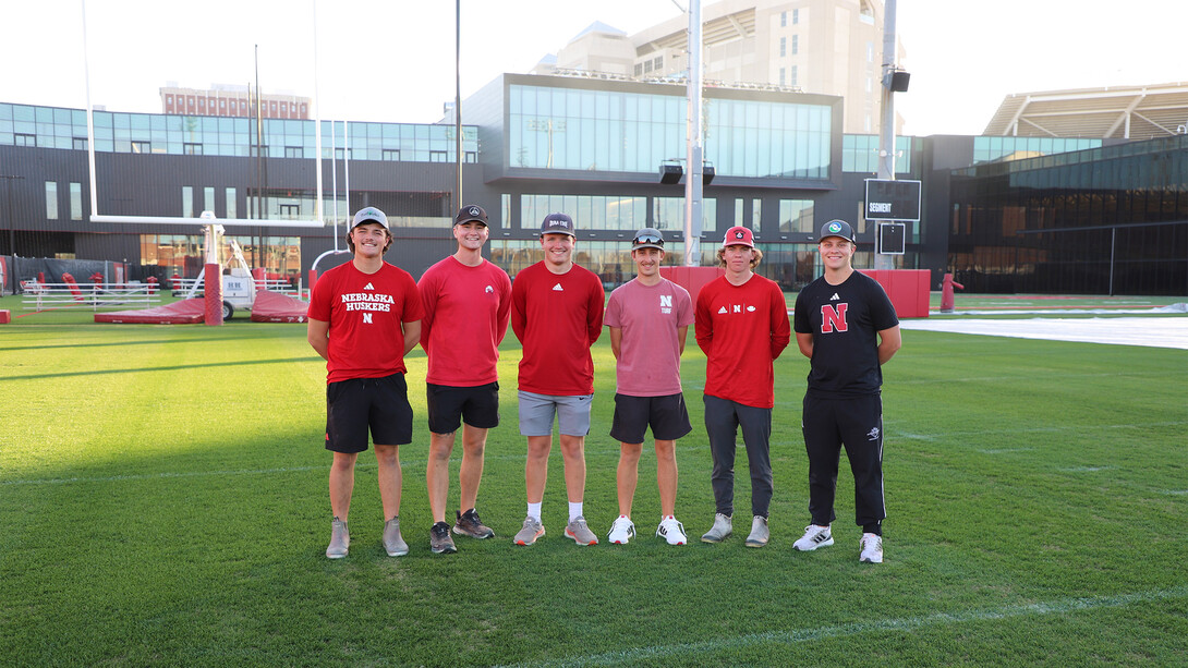 Students in plant and landscape systems with an option in turfgrass science and management (from left) are Riley Dinslage, Jaden Krenzer, Aaron Barnhouse, Carson Vachal, Ryan Knipping and Alex Painter. Fran tenBensel Benne