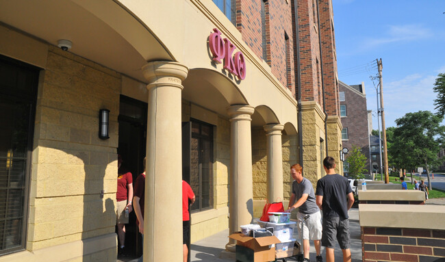 Fraternity members move in to their new house at 303 N. 17th St.