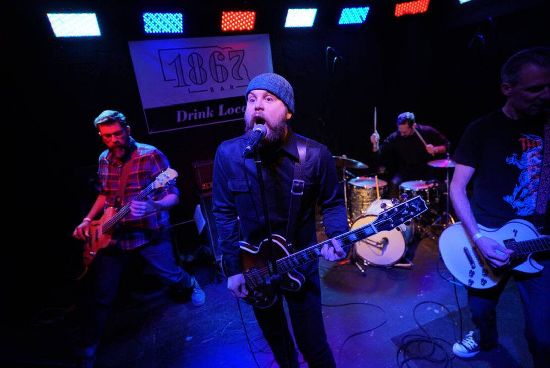 Byron Anway sings with his band, Red Cities, on the 1867 Bar stage. Anway has been a part of the punk rock band for more than a decade.