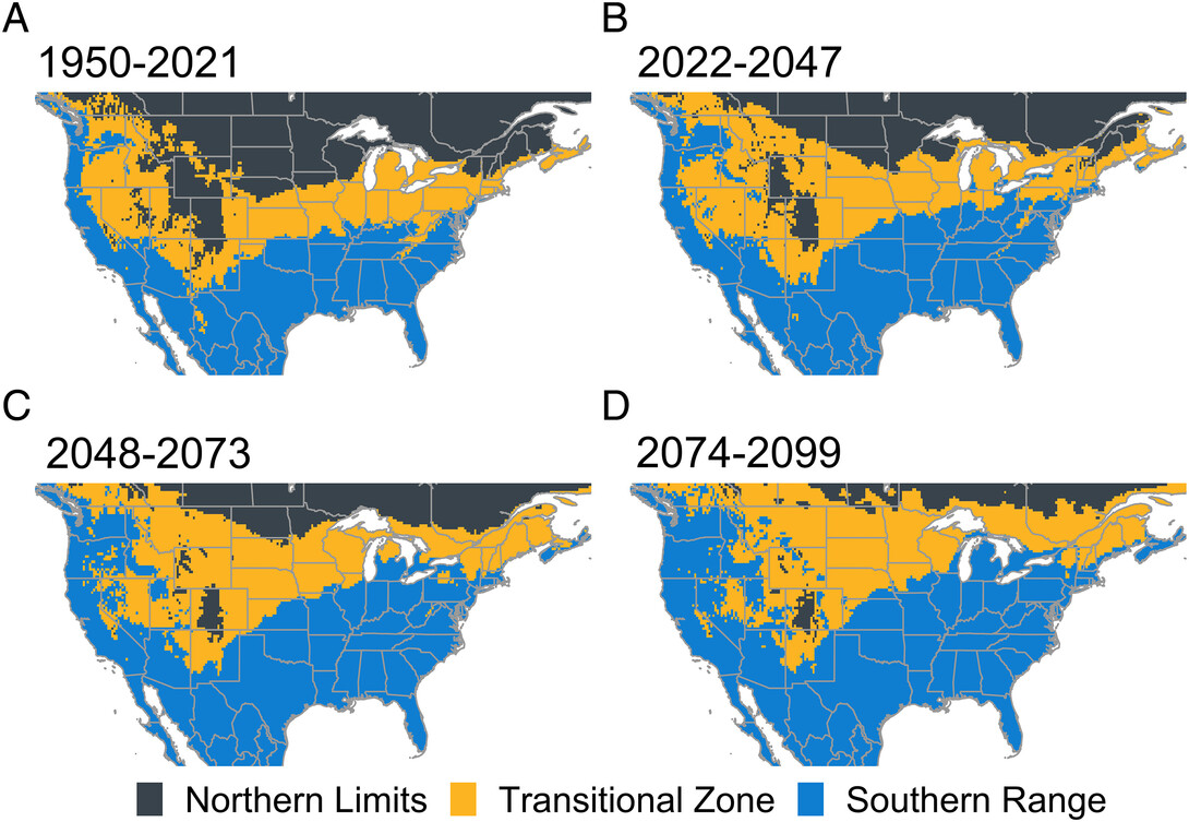 Maps of corn earworm ranges