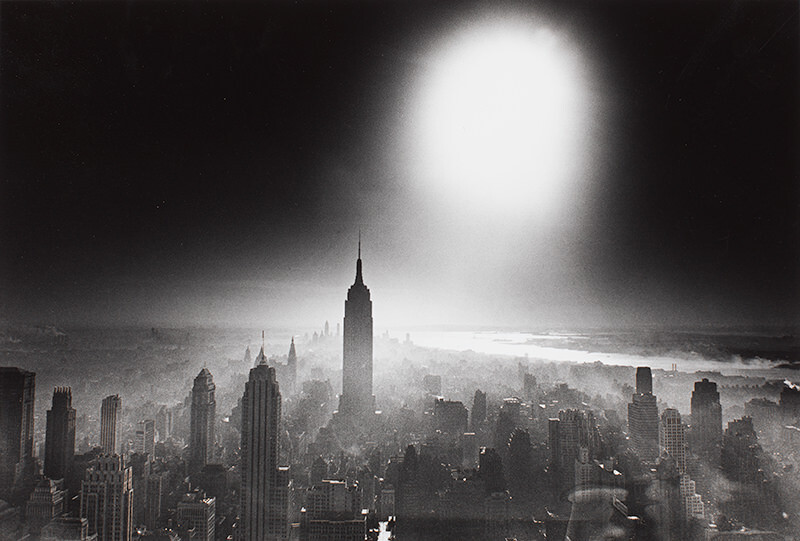 “Atom Bomb Sky,” a gelatin silver print by William Kleinborn, is among the artworks featured in Sheldon’s “Now’s the Time” exhibition. The exhibition is helping provide the basis for an Oct. 26 panel discussion led by three Nebraska faculty members.